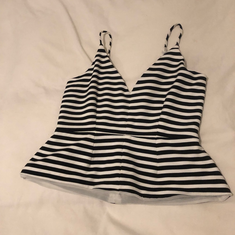 UO black and white peplum top